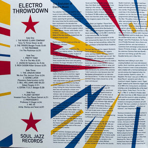 Various : Electro Throwdown (Sci-Fi Inter-Planetary Electro Attack On Planet Earth 1982-89) (2xLP, Comp)